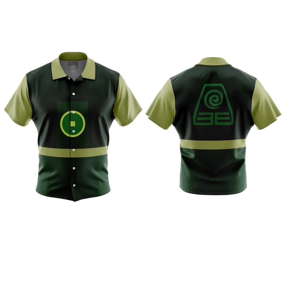 Anime Ape Earthbenders Avatar The Last Airbender Button Up Hawaiian Shirt
